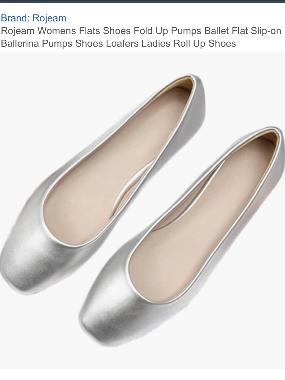 Silver Women’s Flats - Picture 5 of 10